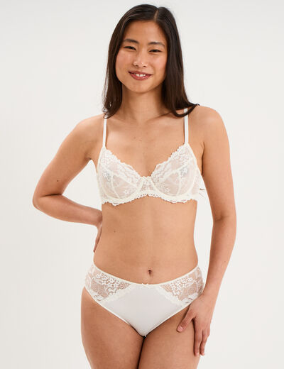 Soutien-gorge embo&icirc;tant dentelle blanc femme