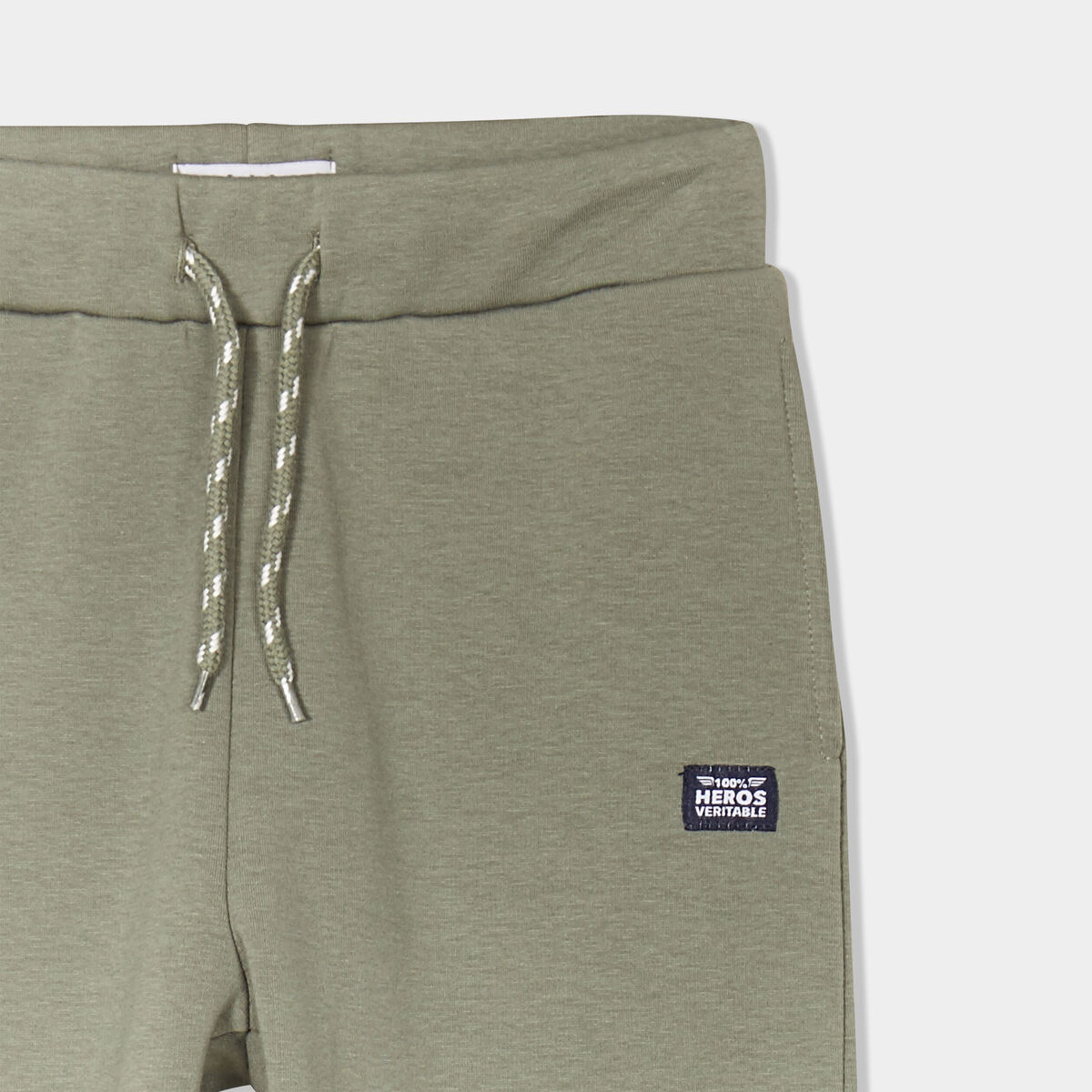 Pantalon jogging coupe ajustée vert kaki garçon