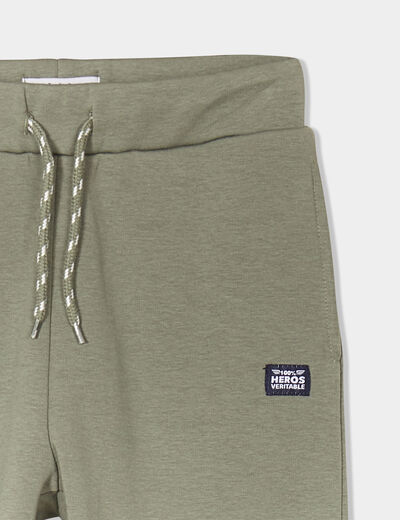 Pantalon jogging coupe ajustée vert kaki garçon