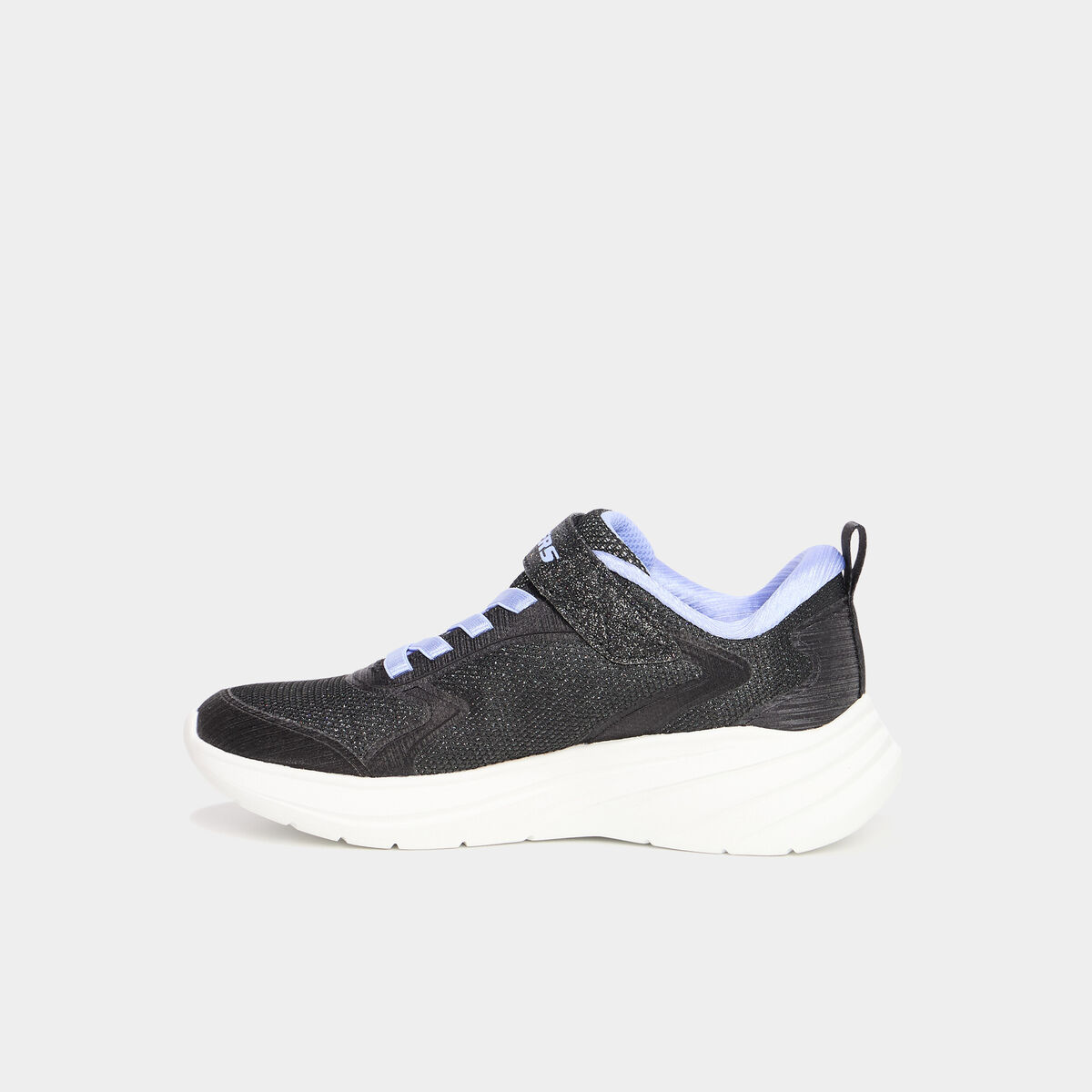 Baskets running &agrave; scratchs Skechers Wave noir fille