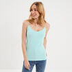 D&eacute;bardeur coton bretelles r&eacute;glables bleu turquoise femme