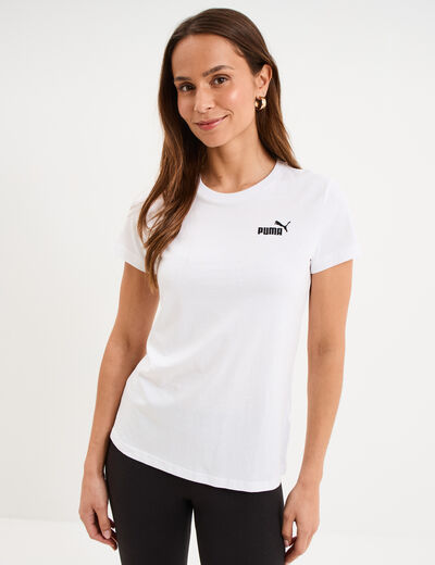 T-shirt manches courtes coton Puma blanc femme