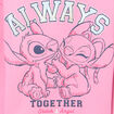 Sweat col rond manches longues Stitch rose fille