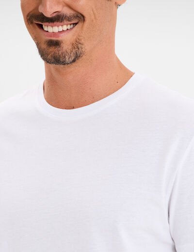 T-shirt en coton manches courtes blanc homme