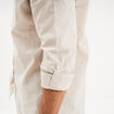 Chemise col mao lin m&eacute;lang&eacute; gris clair homme