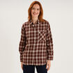 Chemise manches longues coton marron femme