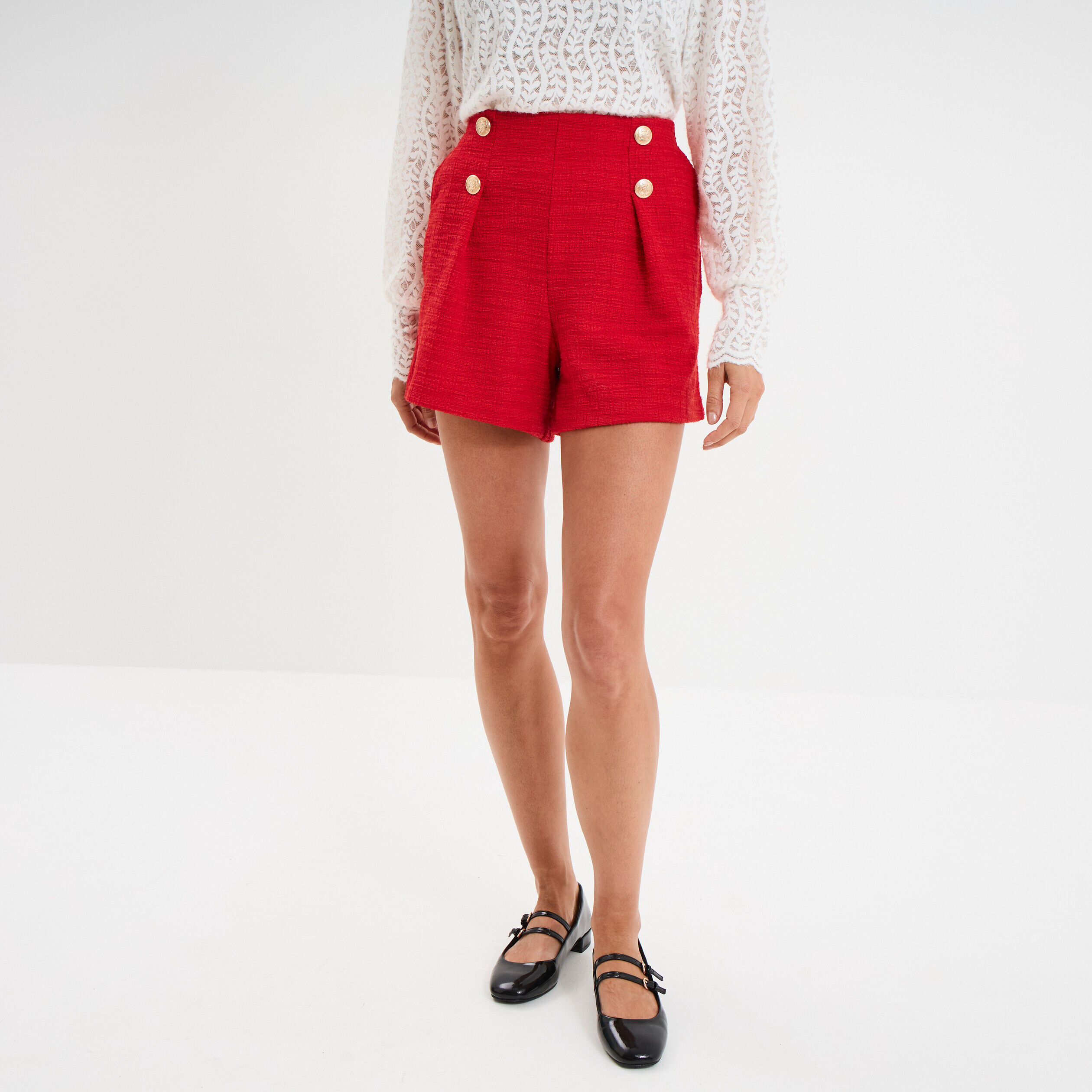 Short droit à pont rouge femme MOSQUITOS