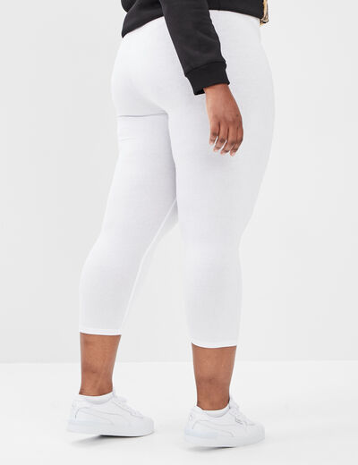 Leggings 7/8ème blanc femme grande taille