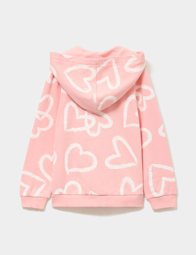 Sweat zipp&eacute; &agrave; capuche orange fille