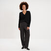 Gilet cardigan ajour&eacute; manches longues noir femme
