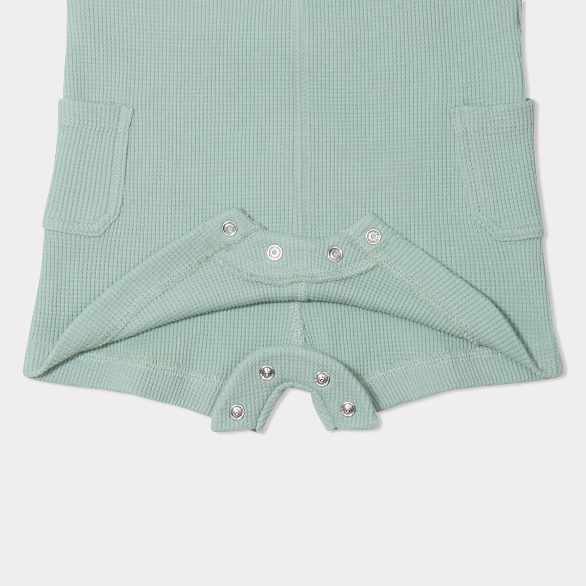 Ensemble salopette maille et bob coton vert clair b&eacute;b&eacute;