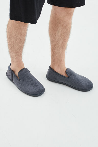 Chaussons charentaise Isotoner gris homme