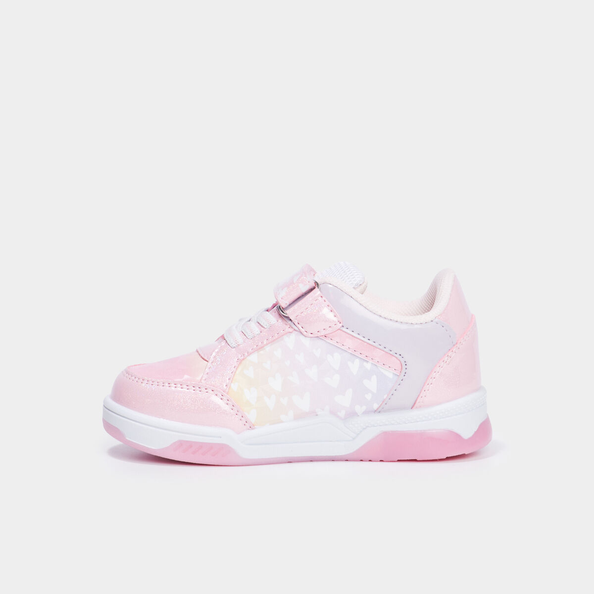 Tennis basses lumineuses paillet&eacute;es Gaby rose fille