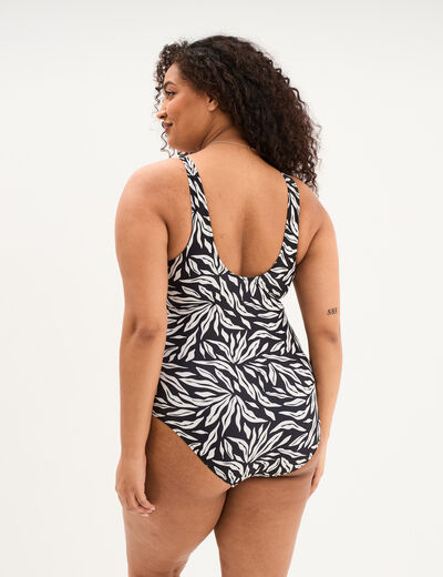 Maillot de bain une pi&egrave;ce cache coeur noir femme grande taille