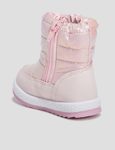 Bottes de neige lien de resserrage rose bébé fille