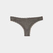 Tanga en dentelle doublure coton vert kaki femme