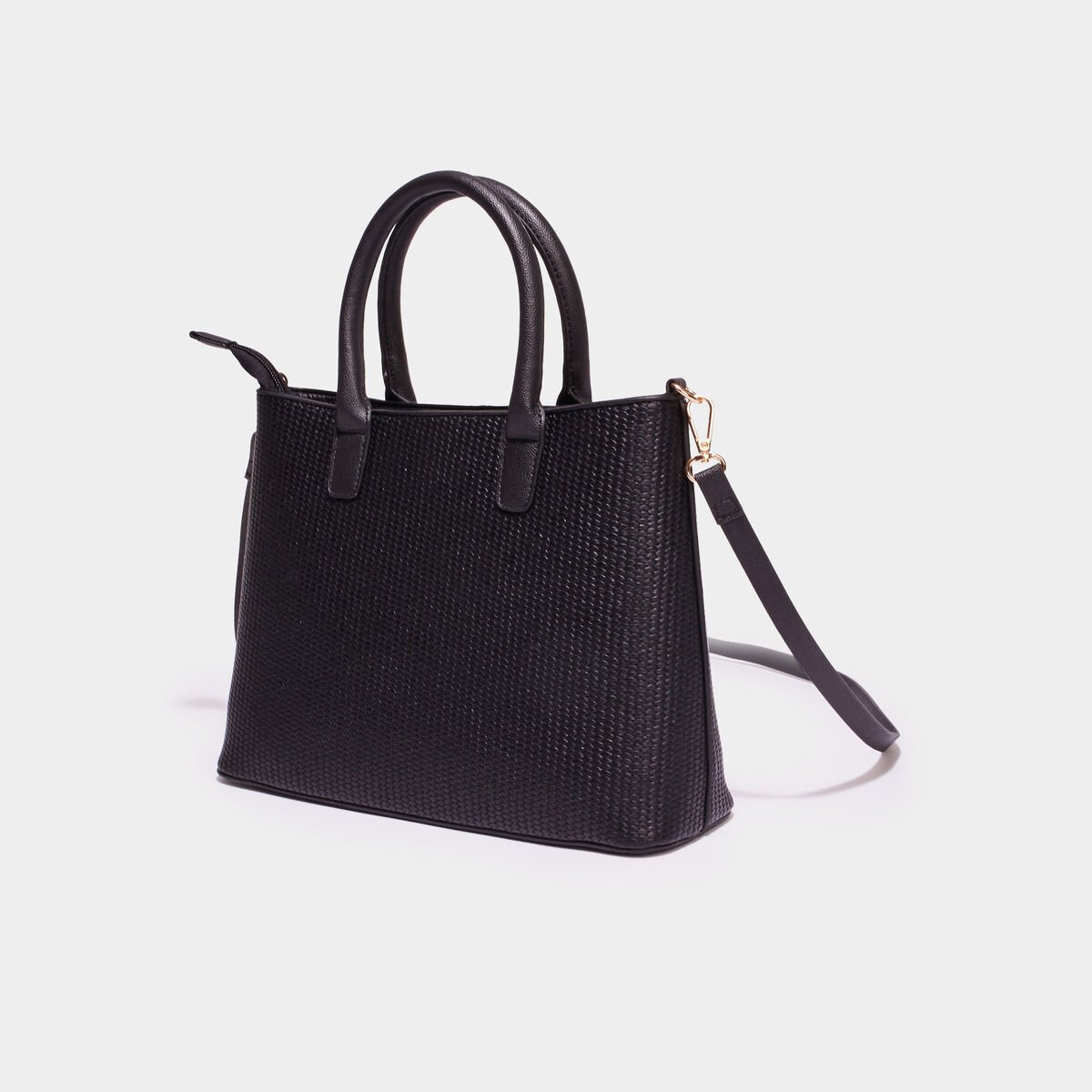 Sac à main à relief noir femme