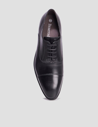 Derbies à lacets en cuir noir homme
