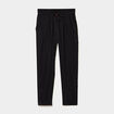 Pantalon cigarette fluide &agrave; ceinture noir femme