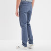 Pantalon chino droit stretch retroussé bleu gris homme