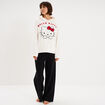 Sweat effet velours 1 poche Hello Kitty blanc femme