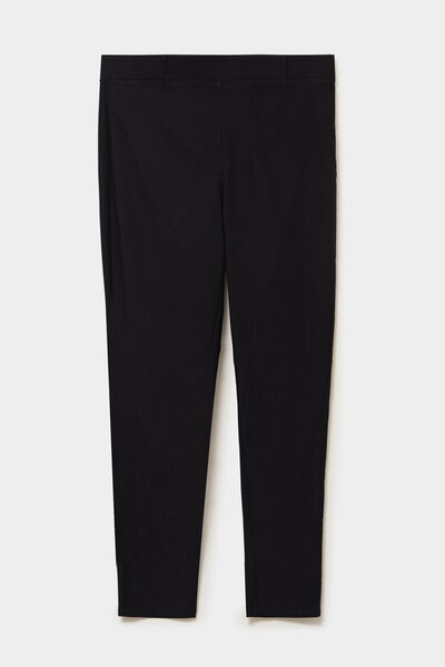 Pantalon slim &agrave; taille &eacute;lastiqu&eacute;e noir femme grande taille
