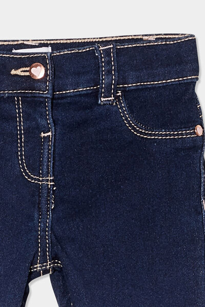 Jean slim ajusté 4 poches denim brut bébé fille