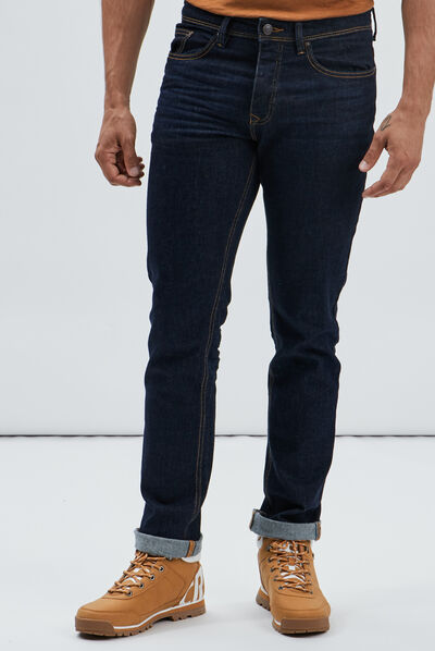 Jeans straight taille standard denim brut homme