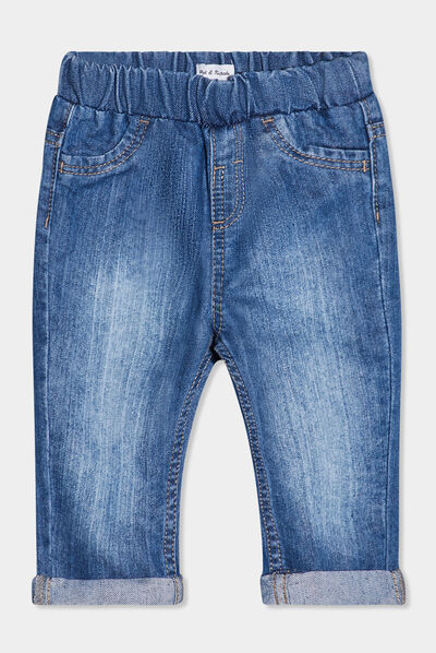 Jeans regular taille élastiquée denim stone bébé garçon