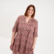 Robe fluide boutonn&eacute;e marron chocolat femme grande taille