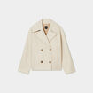 Blouson court boutonné beige femme