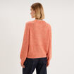 Gilet cardigan col rond boutonn&eacute; rose corail femme