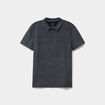 Polo slim manches courtes stretch bleu marine homme
