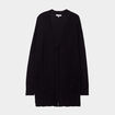 Gilet mi-long manches longues noir femme
