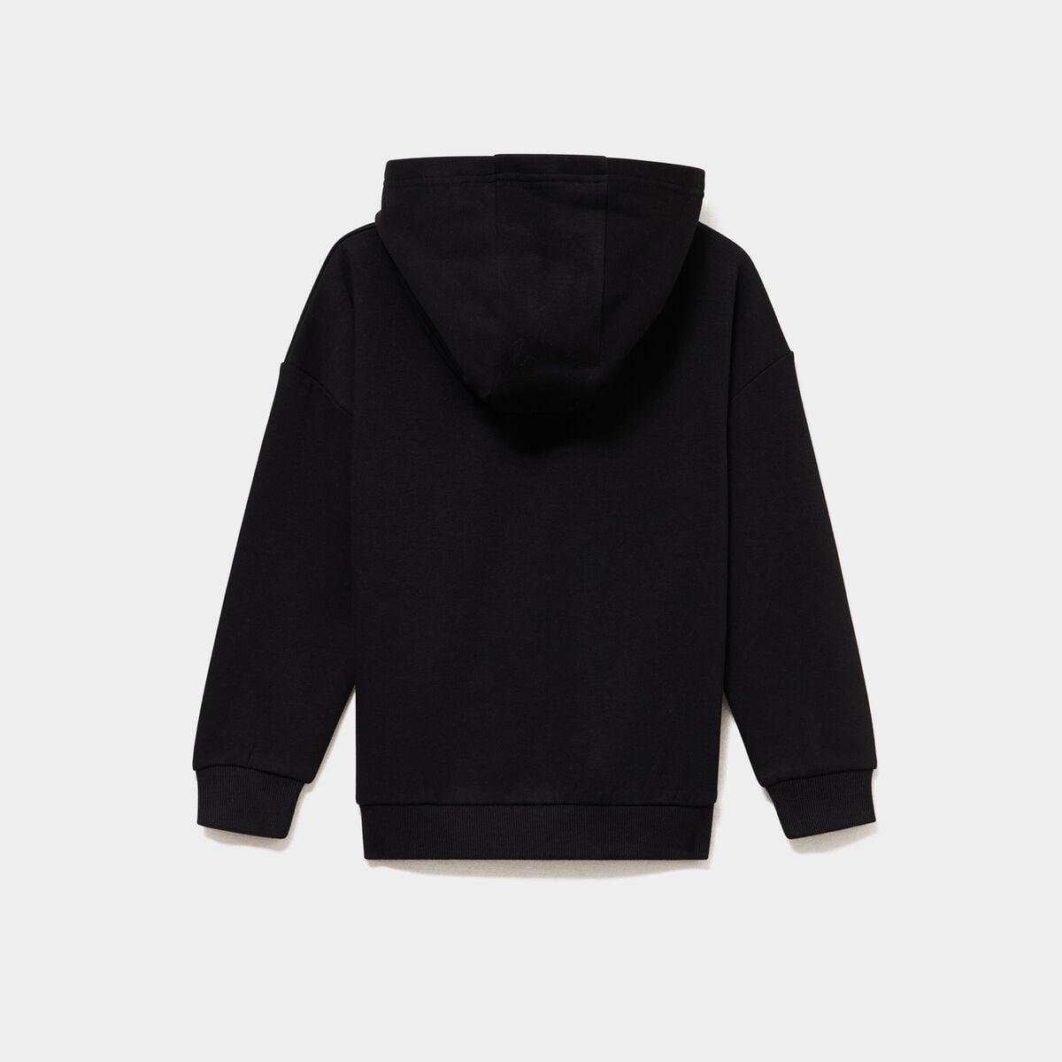 Sweat hoodie doubl&eacute; &agrave; capuche oversize noir gar&ccedil;on
