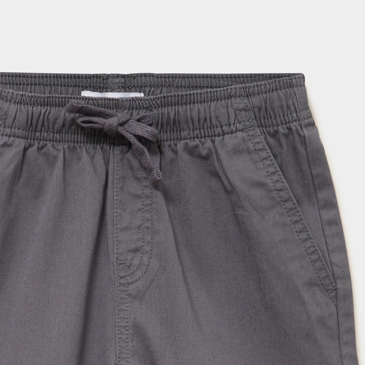 Bermuda short loose &eacute;lastiqu&eacute; coton gris fonc&eacute; gar&ccedil;on