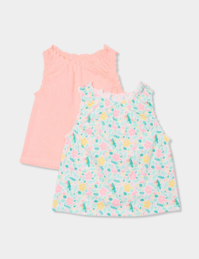 Lot 2 débardeurs coton blanc bébé fille