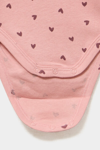 Lot 3 bodies coton manches longues rose poudr&eacute;e b&eacute;b&eacute;