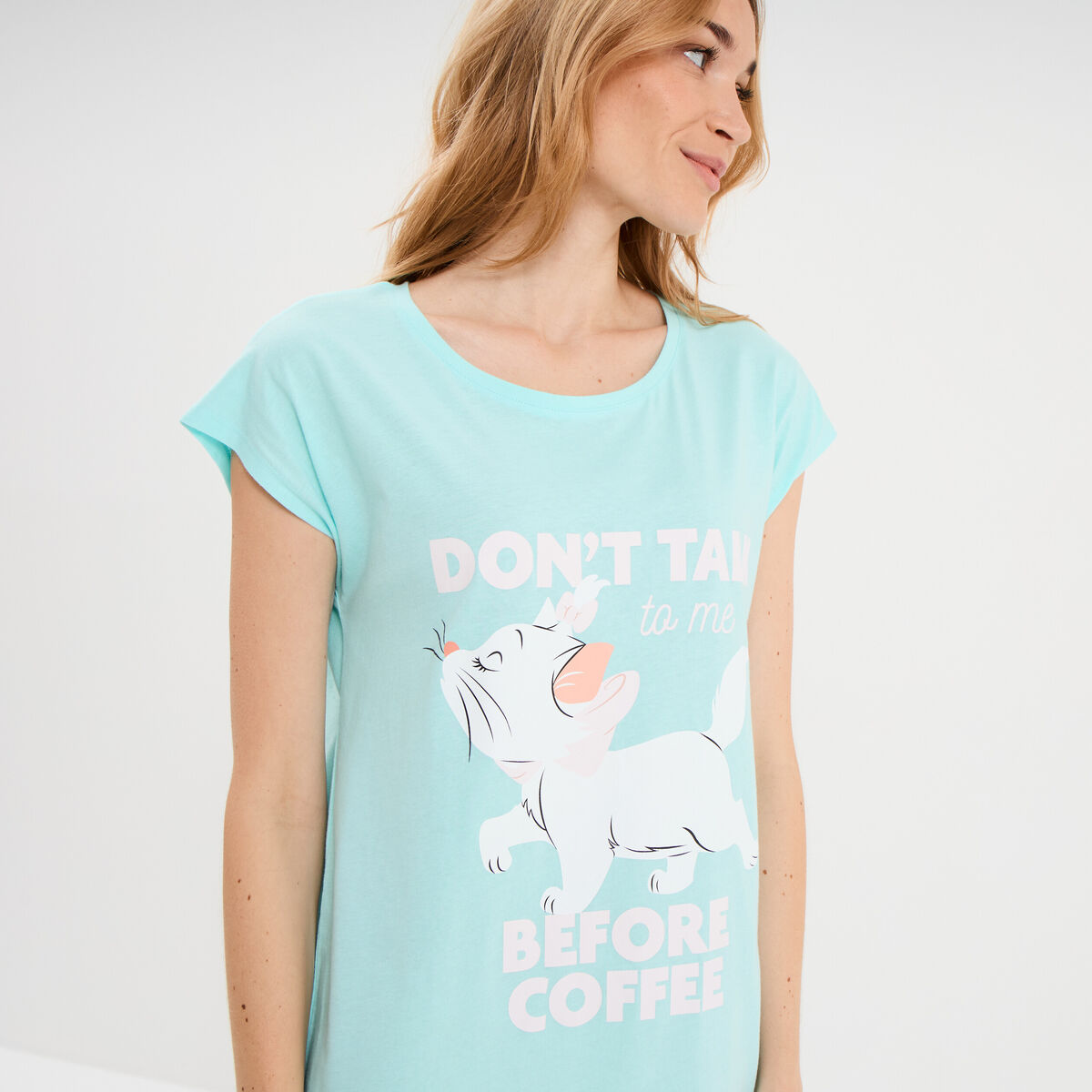 Chemise de nuit Les Aristochats Marie bleu turquoise femme