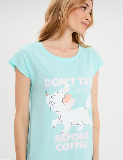 Chemise de nuit Les Aristochats Marie bleu turquoise femme