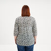 T-shirt col tunisien manches 3/4 ecru femme grande taille