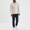 Gilet col camionneur zippé côtelé beige homme