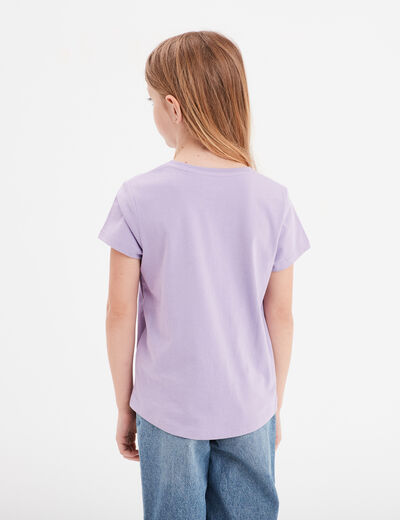 T-shirt coton manches courtes Creeks mauve fille