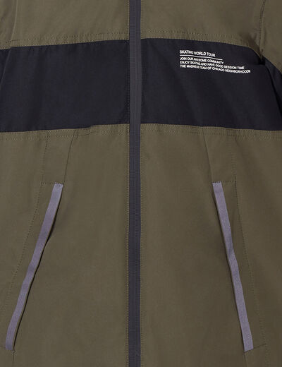 Parka mi-longue zippée à capuche noir garçon