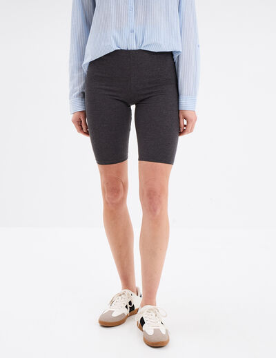 Legging court cycliste ajusté gris foncé femme