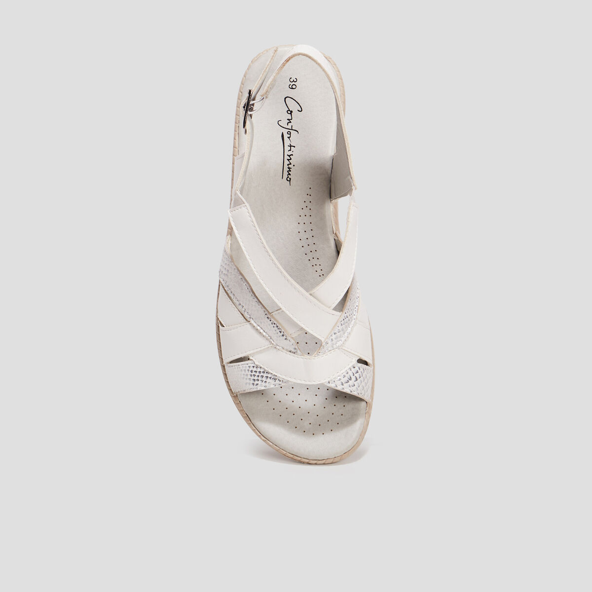 Sandales à talons compensés blanc femme