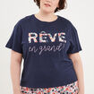 Ensemble pyjama short 2 pièces Modavista ecru femme grande taille