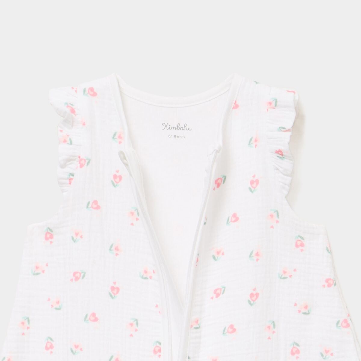 Gigoteuse gaze coton sans manches TOG 1 ecru b&eacute;b&eacute;