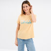T-shirt manches courtes coton jaune femme