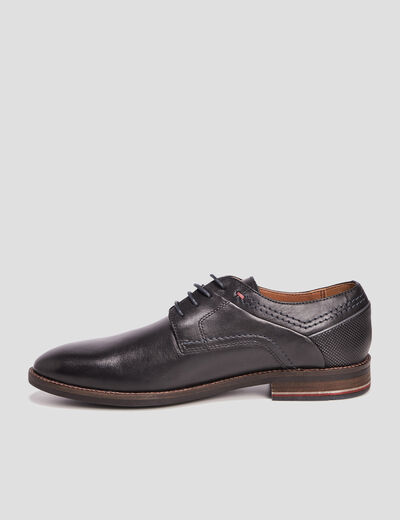 Derbies à lacets en cuir noir homme